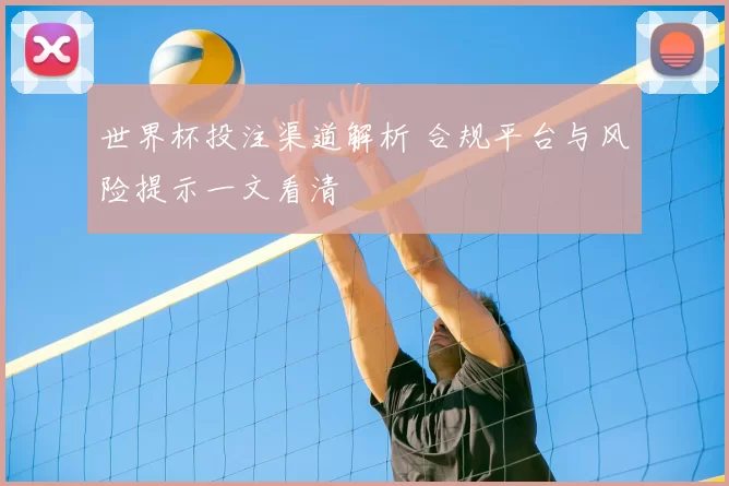 世界杯投注渠道解析 合规平台与风险提示一文看清